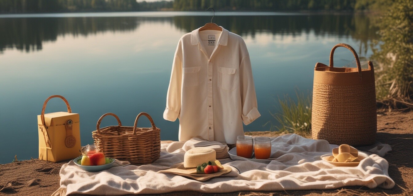 Lake-friendly apparel on a blanket